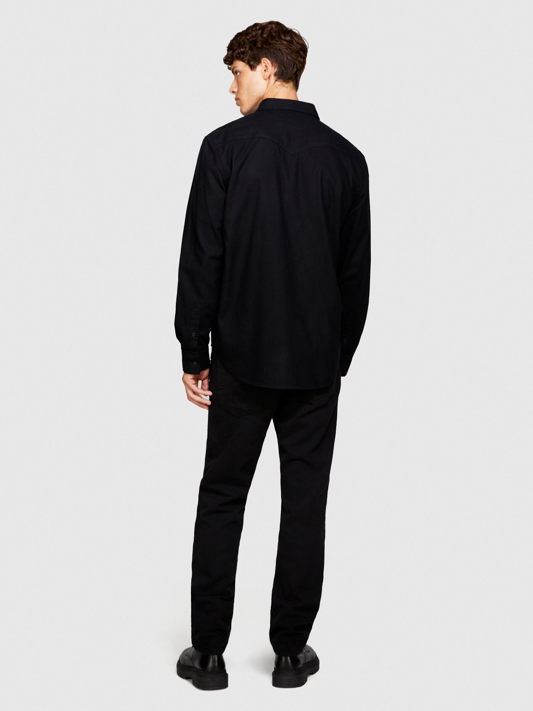 Camicia flanella top nera