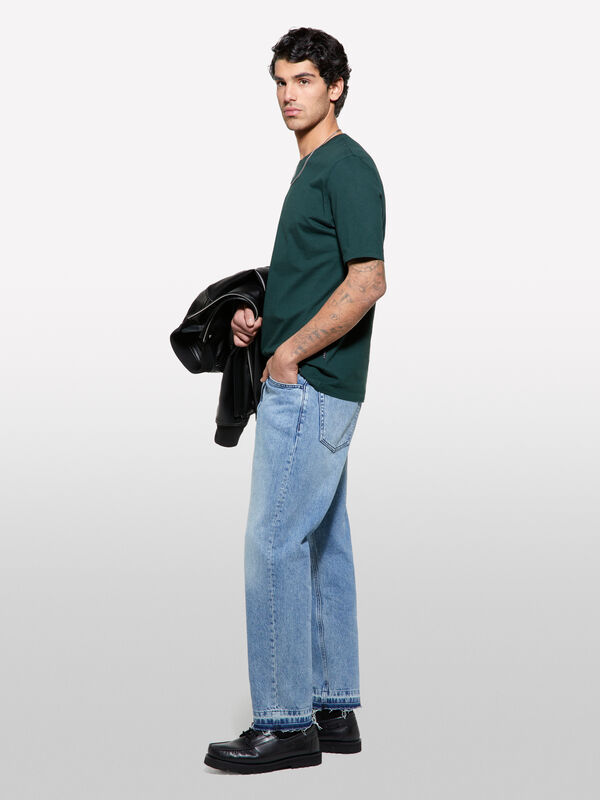 T-shirt a maniche corte regular fit verde scuro - t-shirt a manica corta da uomo | Sisley