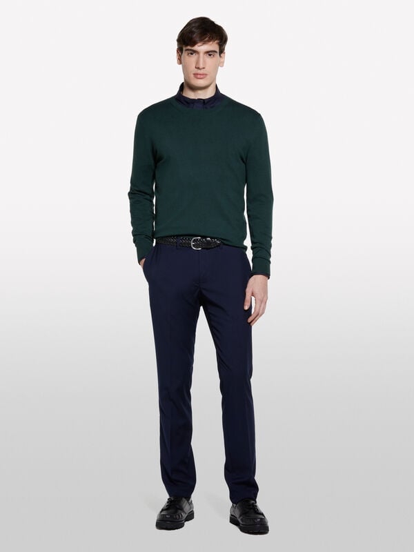 Maglia verde scuro regular fit Maglia verde scuro regular fit - maglie girocollo da uomo | Sisley