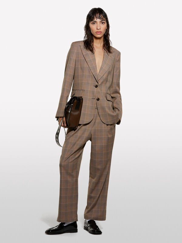 Blazer beige a quadri  Blazer beige a quadri  - blazer da donna | Sisley