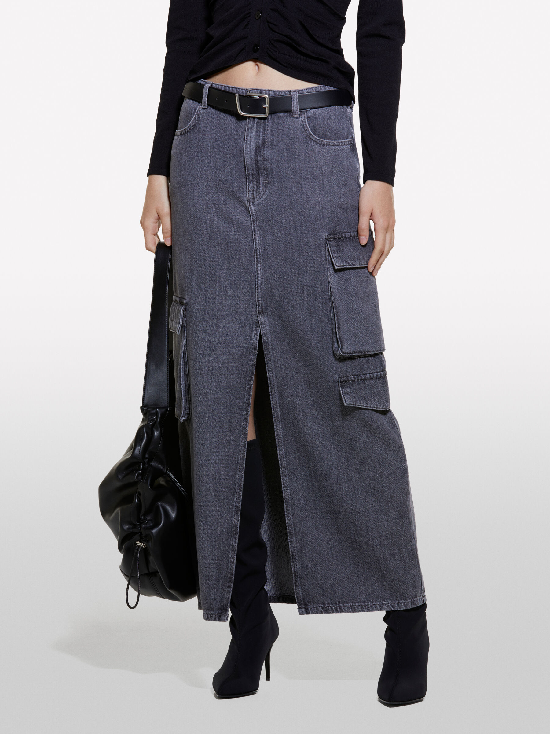 Gonna nera jeans outfit discount