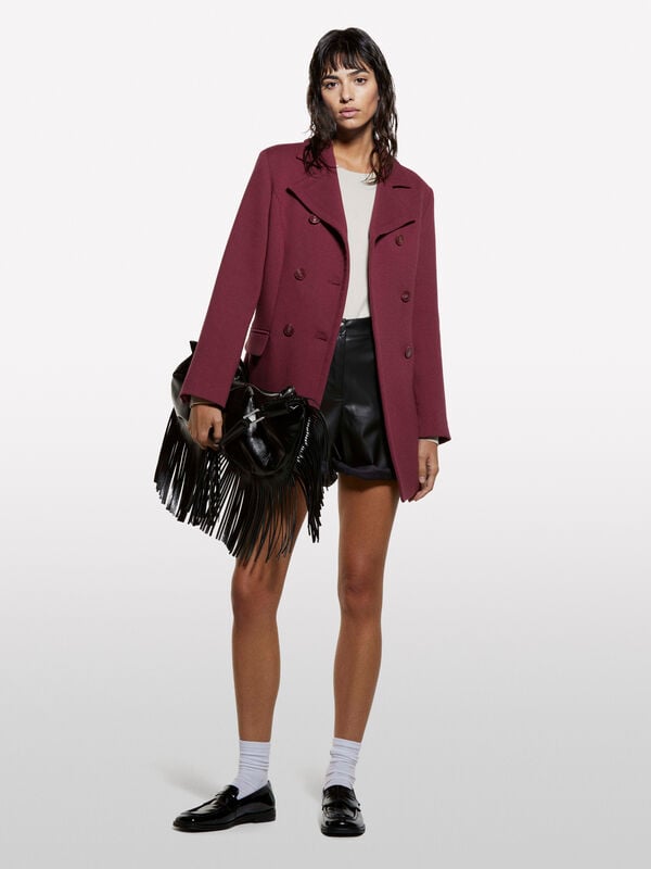 Cappotto doppiopetto bordeaux Cappotto doppiopetto bordeaux - cappotti da donna | Sisley