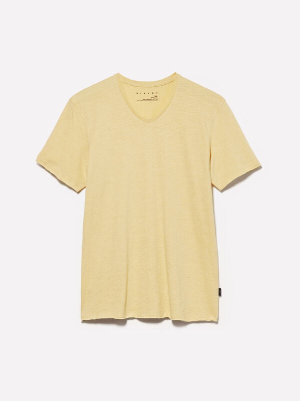 T-shirt slim fit gialla T-shirt slim fit gialla - t-shirt a manica corta da uomo | Sisley