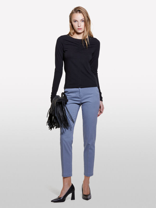 Pantaloni chino grigi a sigaretta - pantaloni chino da donna | Sisley