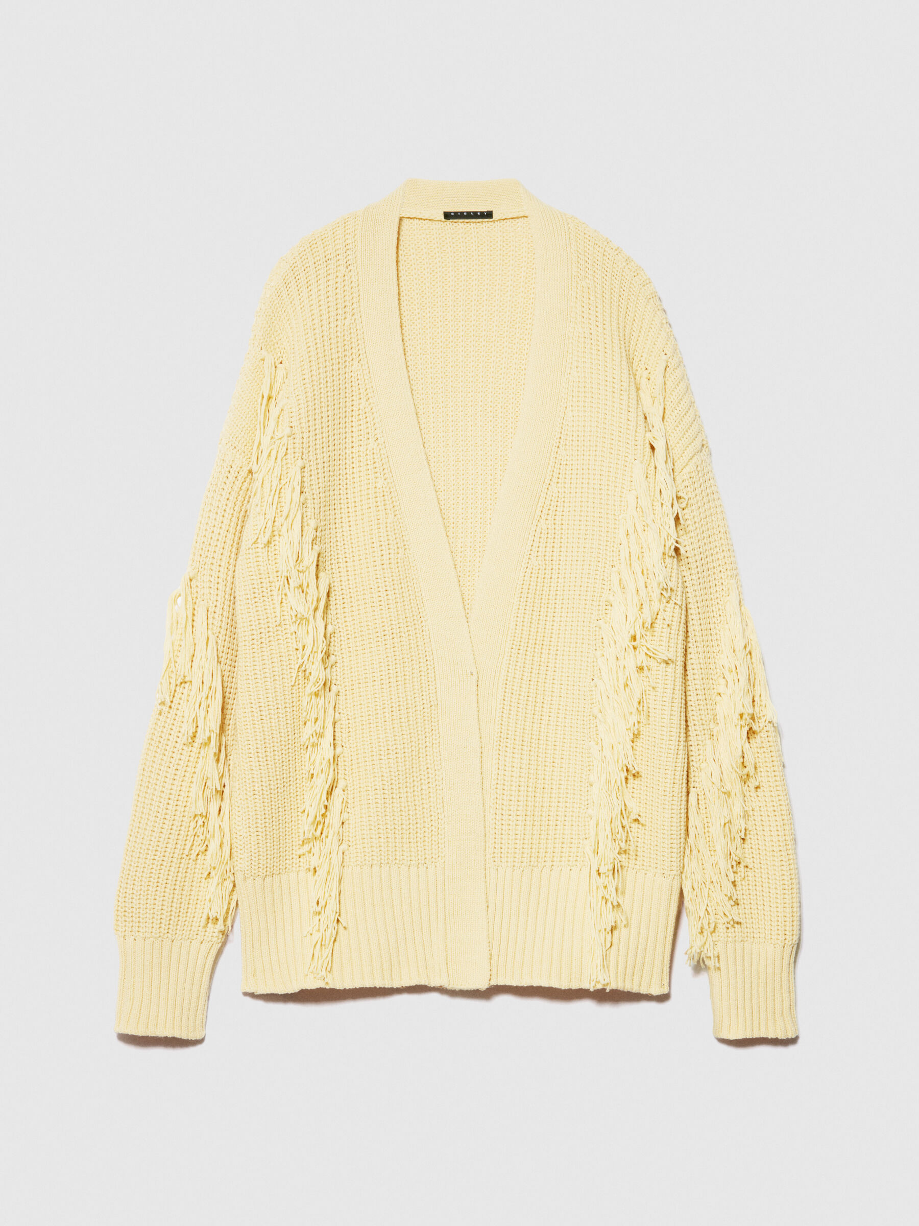 Maxi cardigan con frange sale