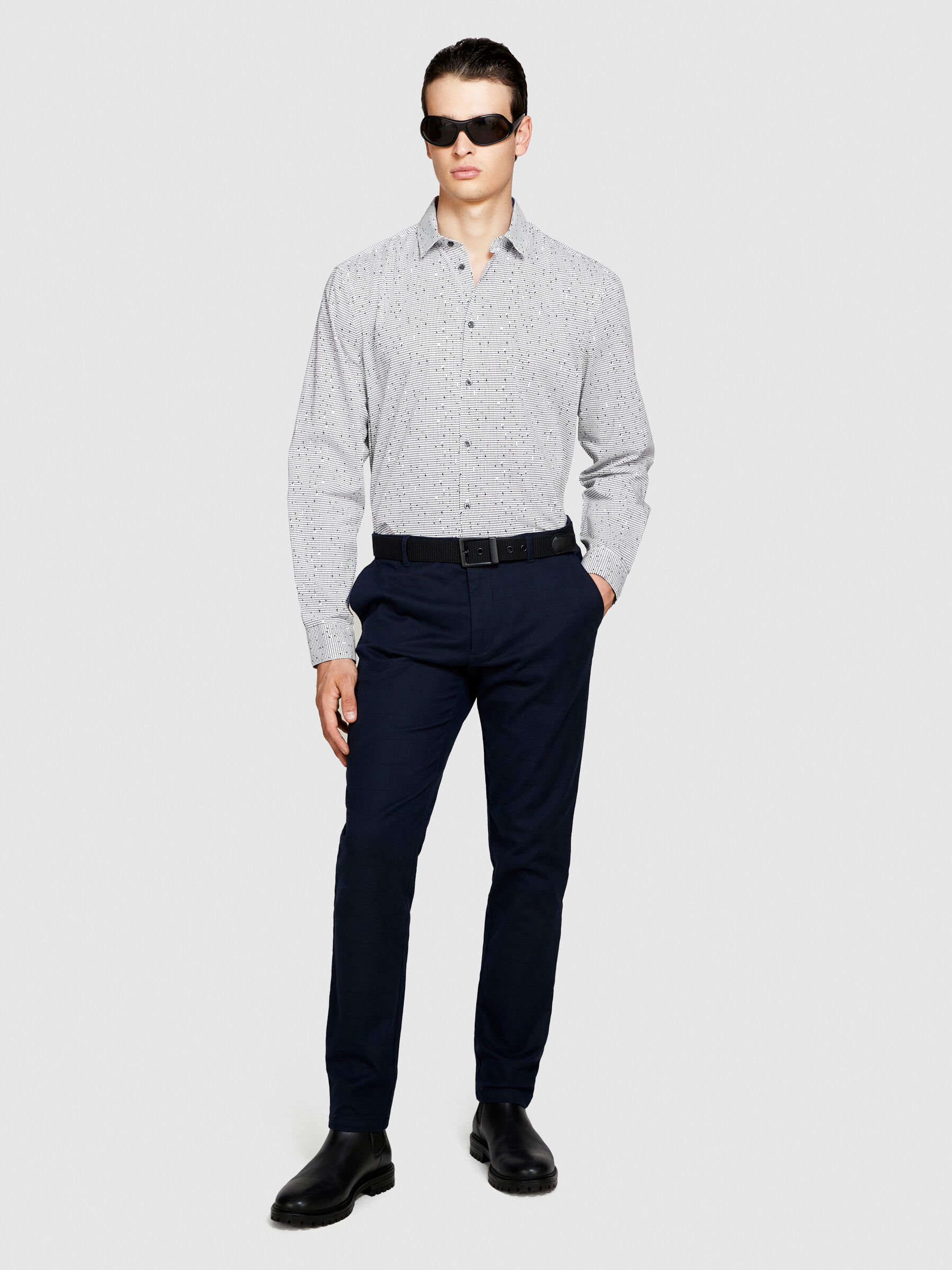 Camicia stampata Grigio Uomo Sisley