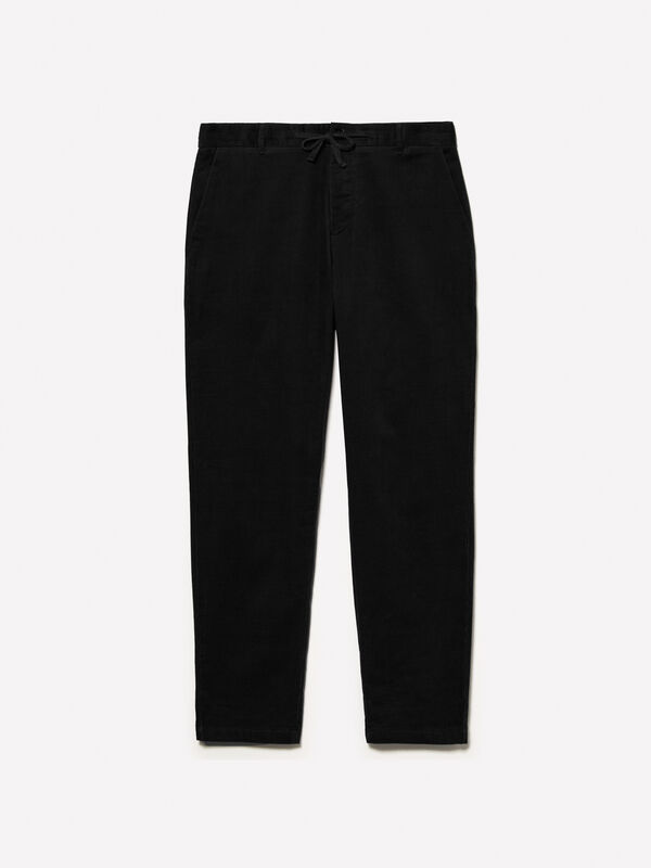 Joggers neri in velluto a costine - pantaloni joggers da uomo | Sisley