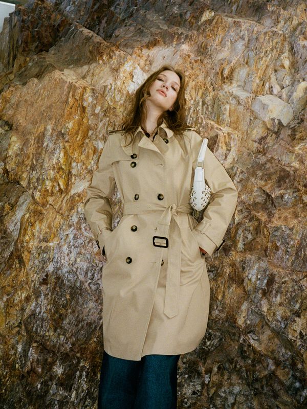 Trench cammello slim fit - trench e impermeabili da donna | Sisley