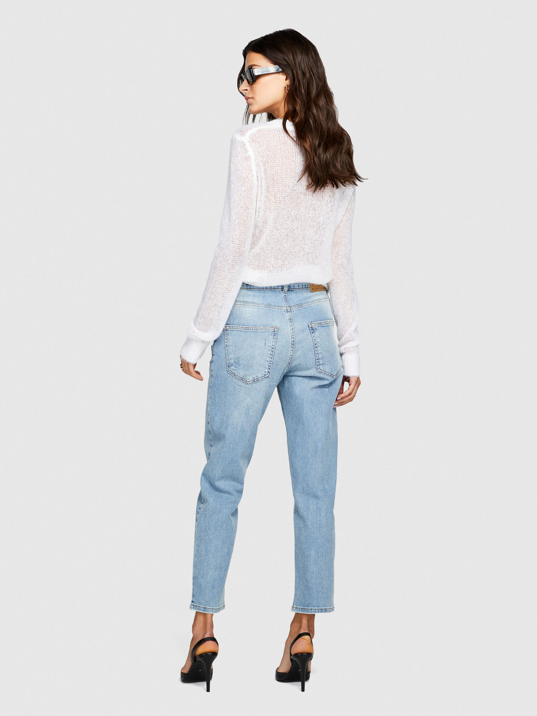 Jeans Manhattan regular fit effetto used Azzurro Donna Sisley