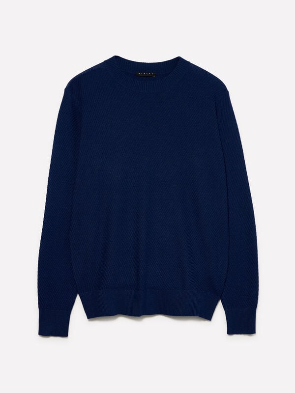 Maglia blu scuro girocollo Maglia blu scuro girocollo - maglie girocollo da uomo | Sisley