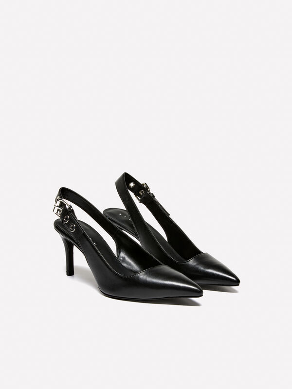 Décolleté in pelle con fibbia - scarpe con tacco donna | Sisley