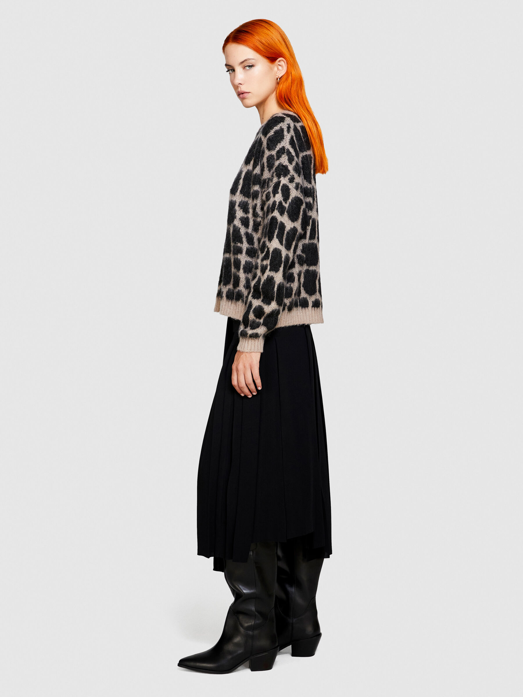 Maglia animalier Marrone Donna Sisley