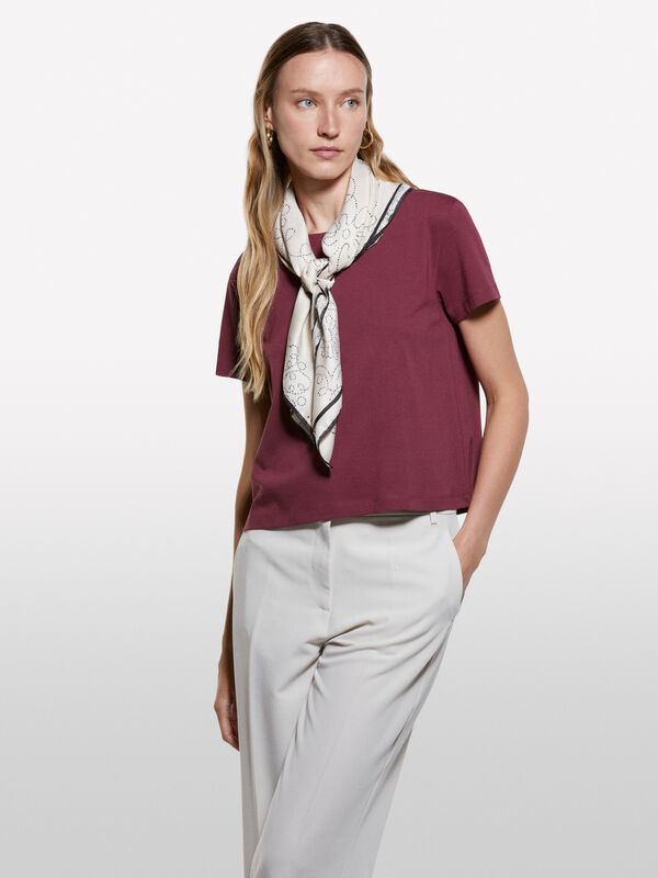 T-shirt boxy fit bordeaux - t-shirt a manica corta da donna | Sisley
