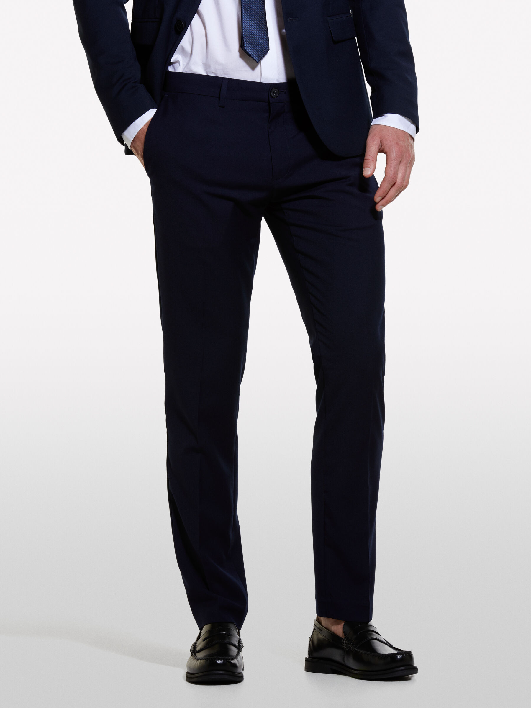 Pantaloni formali blu scuro slim fit Blu Scuro Sisley