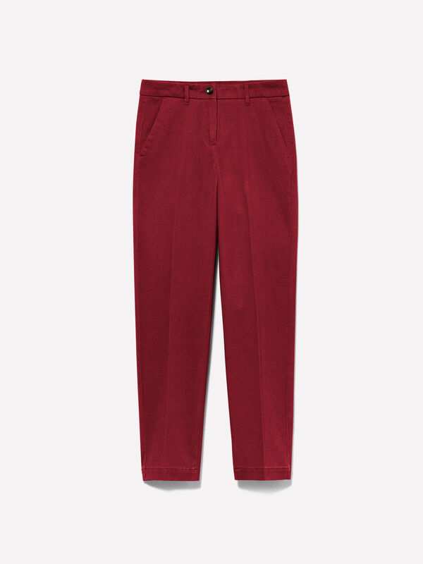 Pantaloni chino bordeaux a sigaretta - pantaloni skinny da donna | Sisley