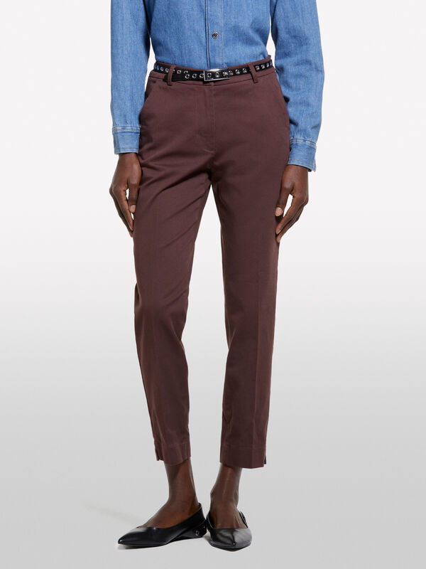 Chino marroni - pantaloni slim-fit da donna | Sisley