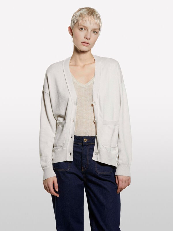Cardigan tortora over fit Cardigan tortora over fit - cardigan da donna | Sisley