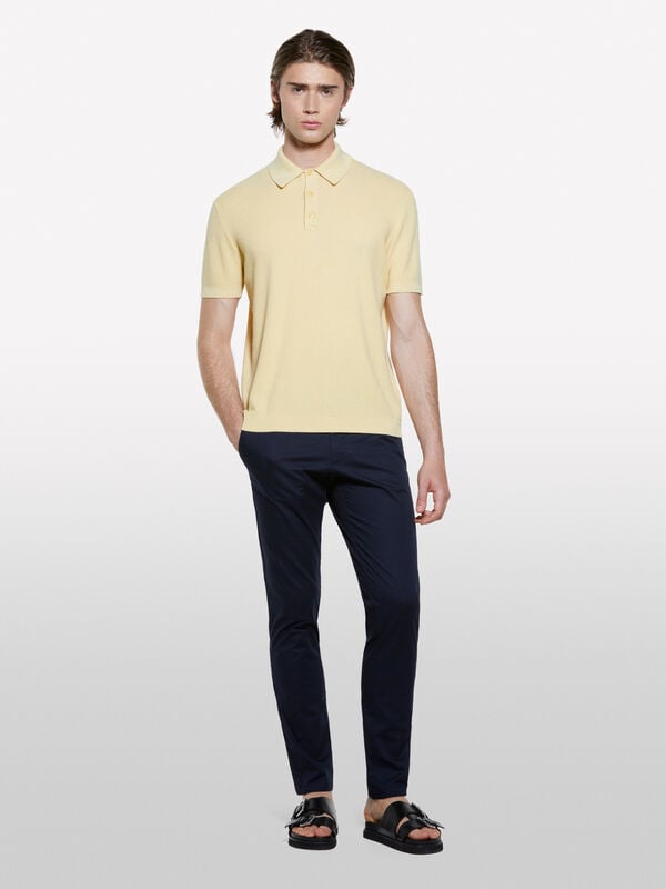 Pantaloni chino blu scuro slim fit - pantaloni slim da uomo | Sisley
