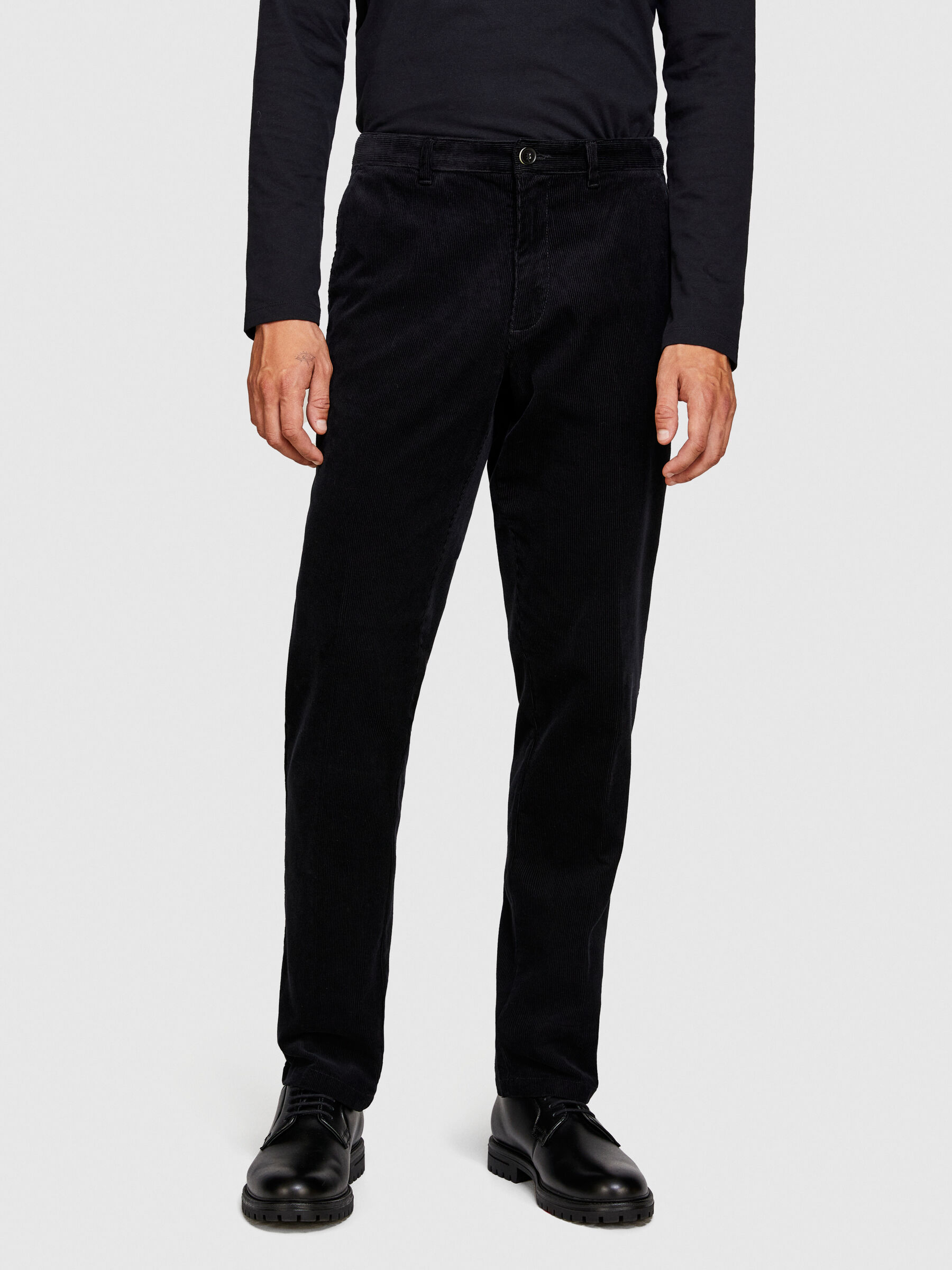 Chino in velluto a costine Nero Uomo Sisley