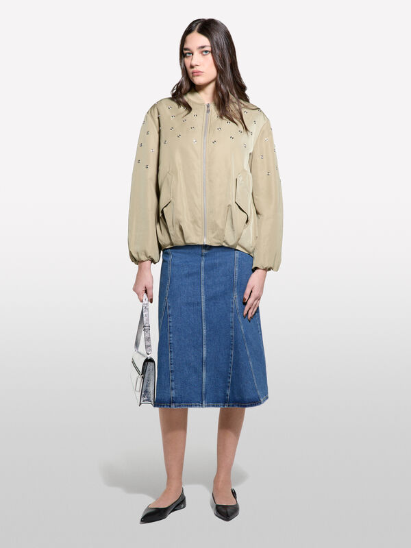 Bomber over fit con borchie - giacche e giubbotti da donna | Sisley