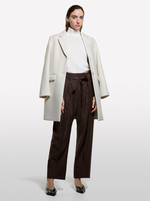 Pantaloni con fusciacca in vita - pantaloni palazzo da donna | Sisley