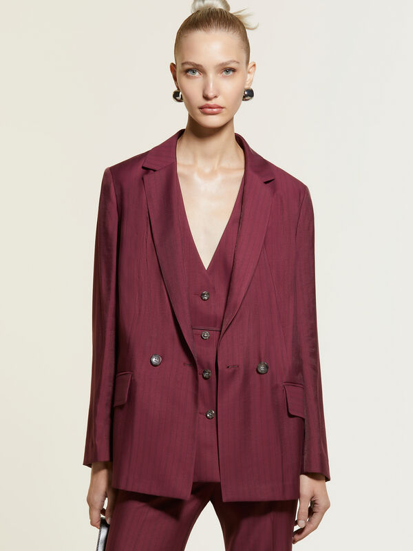 Blazer rosa blush a righe - blazer da donna | Sisley