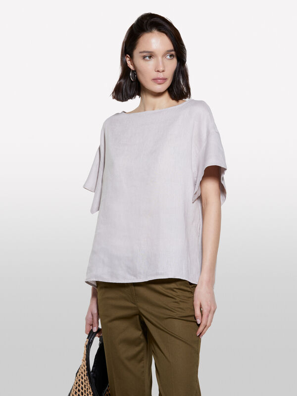 Blusa grigia in 100% lino - bluse da donna | Sisley