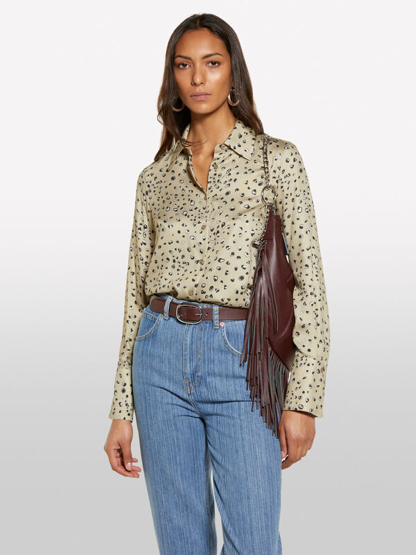 Camicia verde chiaro stampata - camicie da donna | Sisley