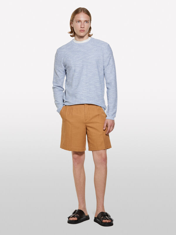 Maglia mélange azzurra - maglie girocollo da uomo | Sisley