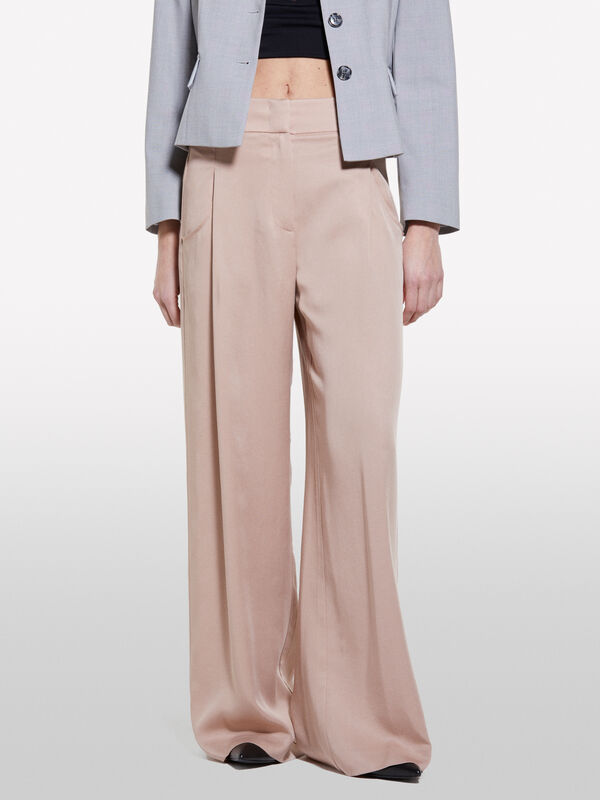Pantaloni fluidi nude - pantaloni palazzo da donna | Sisley