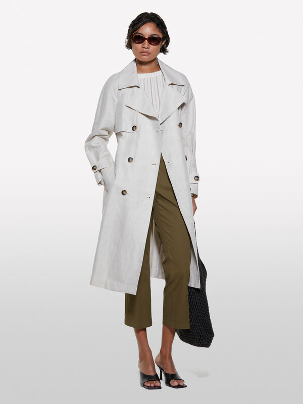 Trench doppiopetto beige - trench e impermeabili da donna | Sisley