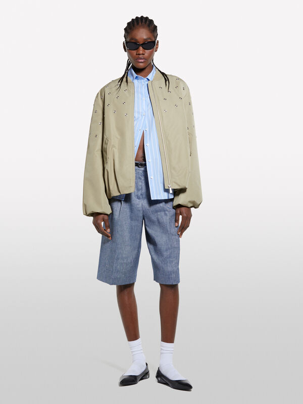 Bermuda effetto denim  - pantaloni shorts da donna | Sisley
