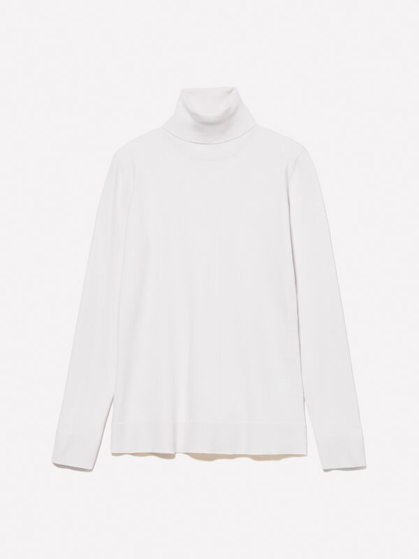 Maglia dolcevita bianco panna - maglie collo alto da donna | Sisley