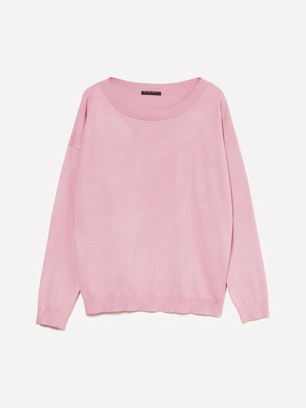 Maglia malva con scollo a barca - maglie scollo a barchetta da donna | Sisley