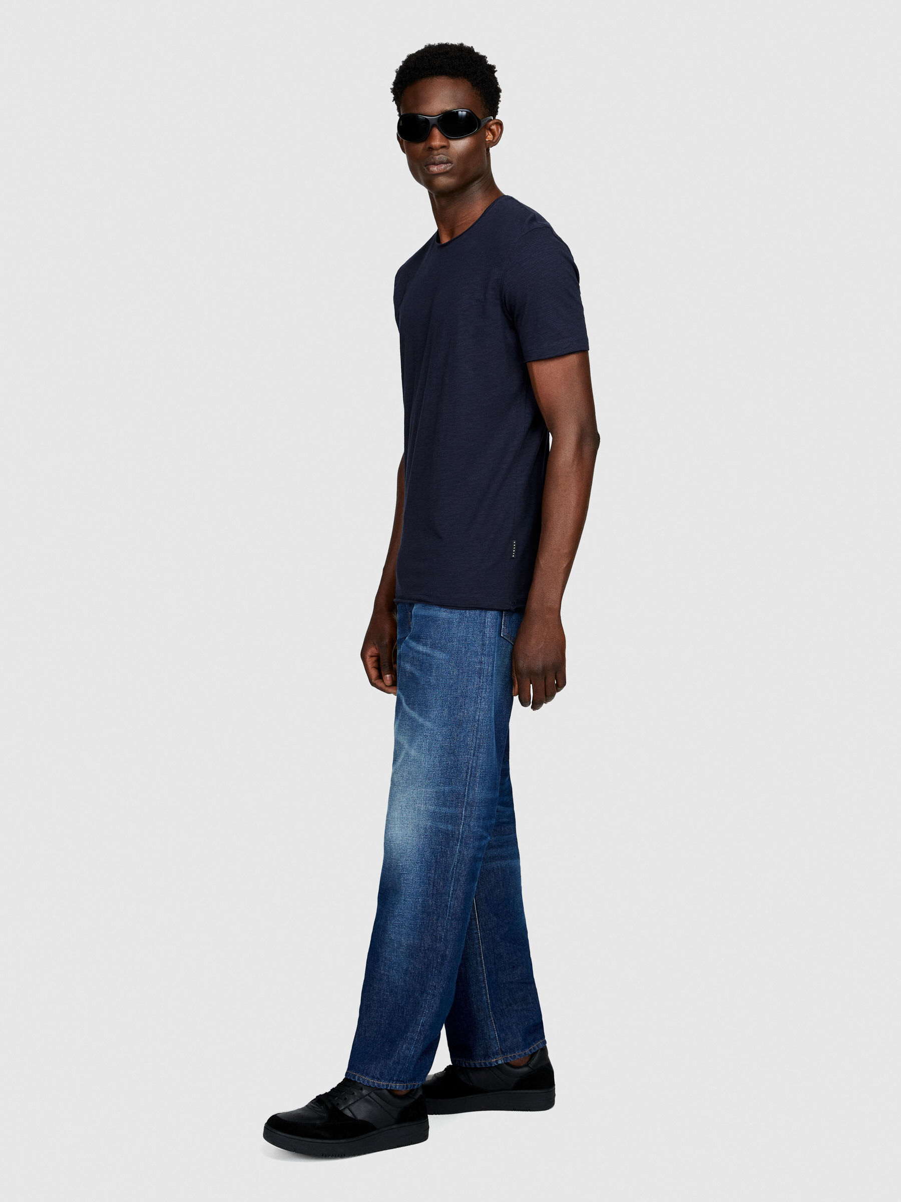 T shirt slim fit Blu Scuro Uomo Sisley