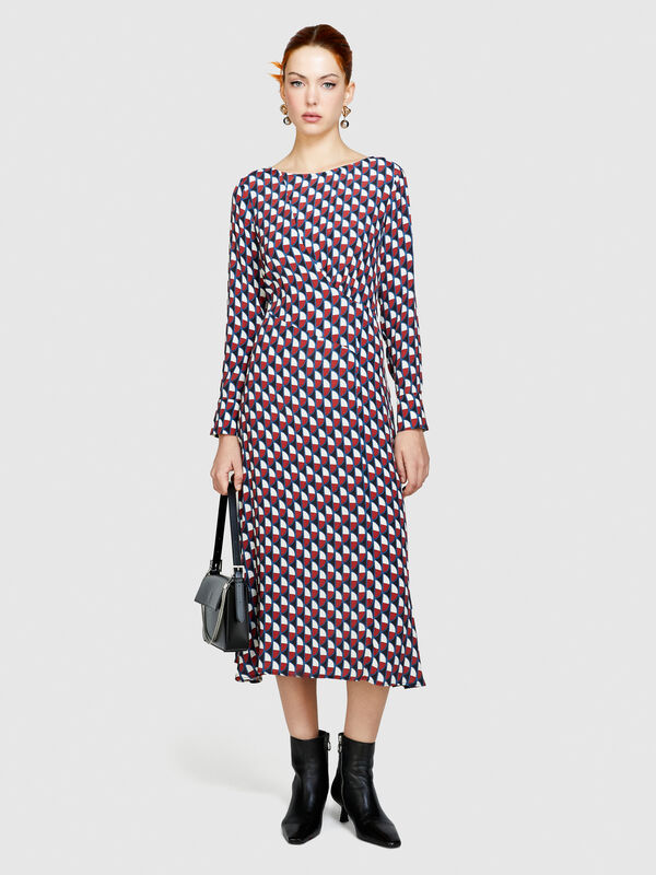Vestito lungo stampato - vestiti lunghi da donna | Sisley