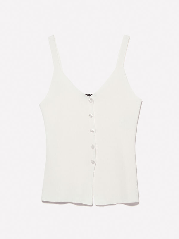 Top bianco panna con bottoni - top da donna | Sisley