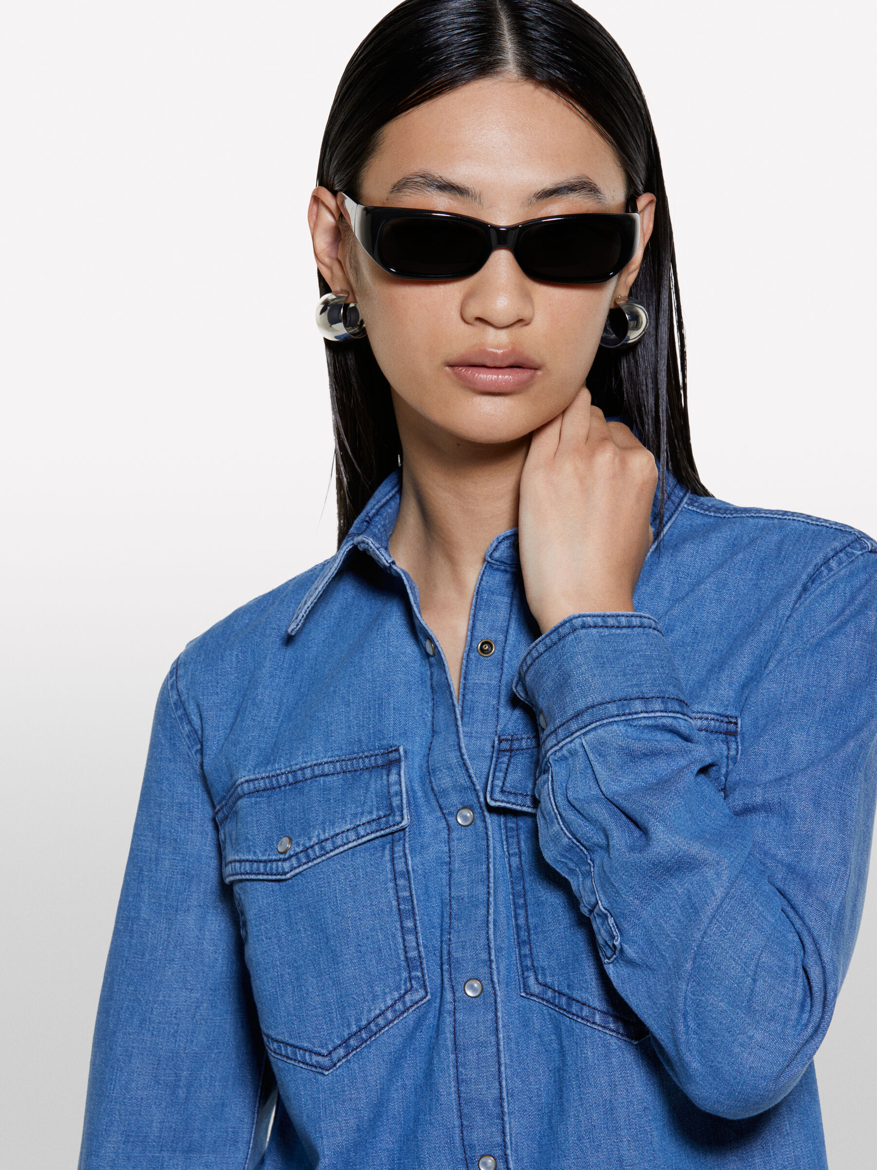 Camicia jeans sisley sale