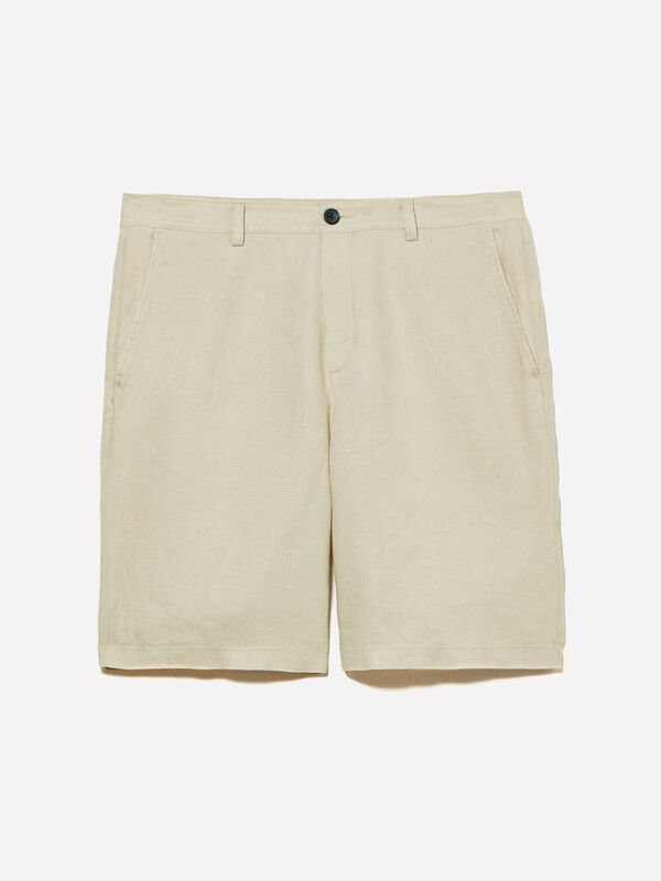 Bermuda sabbia 100% lino Bermuda sabbia 100% lino - pantaloni shorts da uomo | Sisley