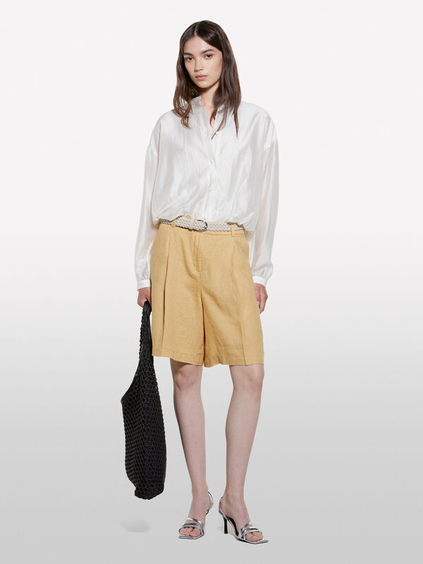 Camicia bianca con fiocco - camicie da donna | Sisley