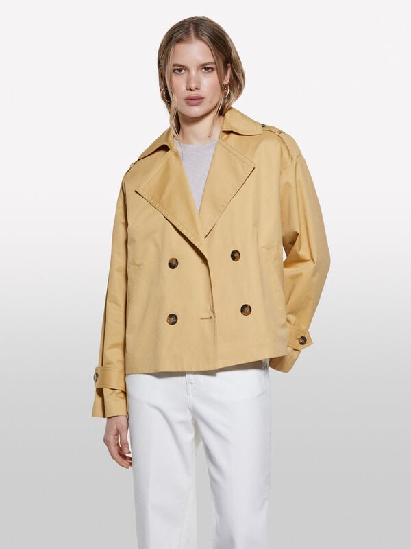 Trench corto senape - trench e impermeabili da donna | Sisley