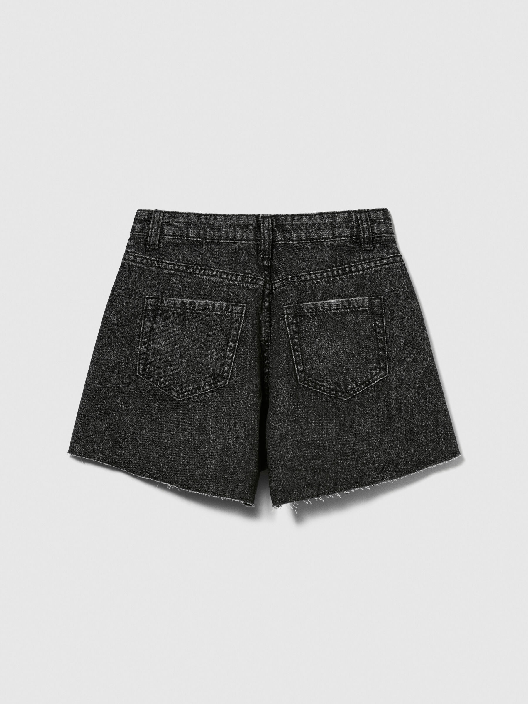 Shorts di jeans a campana Nero Sisley