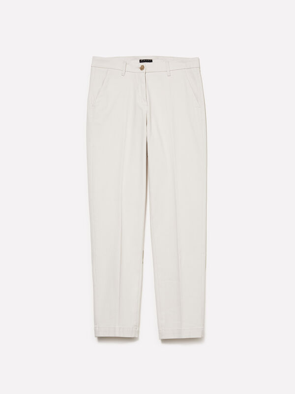 Pantaloni chino tortora a sigaretta - pantaloni chino da donna | Sisley