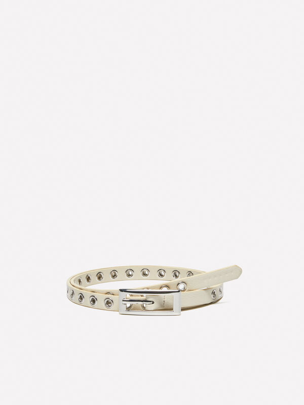 Cintura bianco panna con occhielli - cinture da donna | Sisley