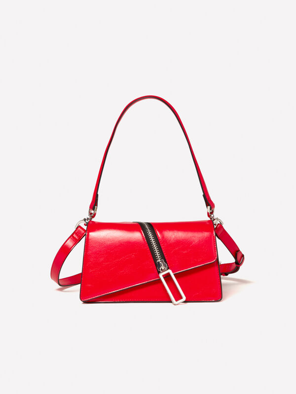 Borsa rossa con cerniera - borse a tracolla e a spalla da donna | Sisley