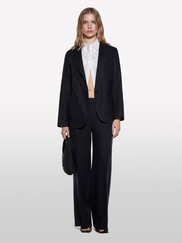 Blazer nero 100% lino Blazer nero 100% lino - blazer da donna | Sisley