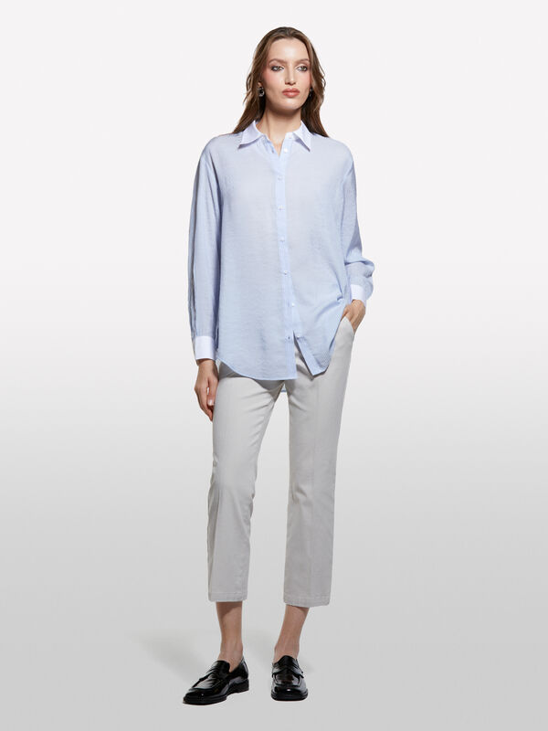 Camicia comfort fit azzurra a righe - camicie da donna | Sisley