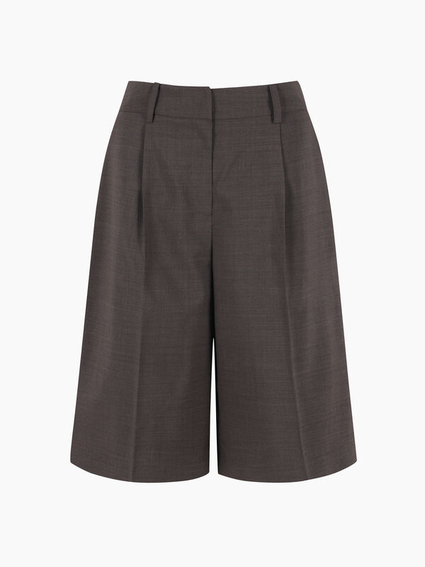 Bermuda marrone melange con pinces - sisley k pantaloncini | Sisley K