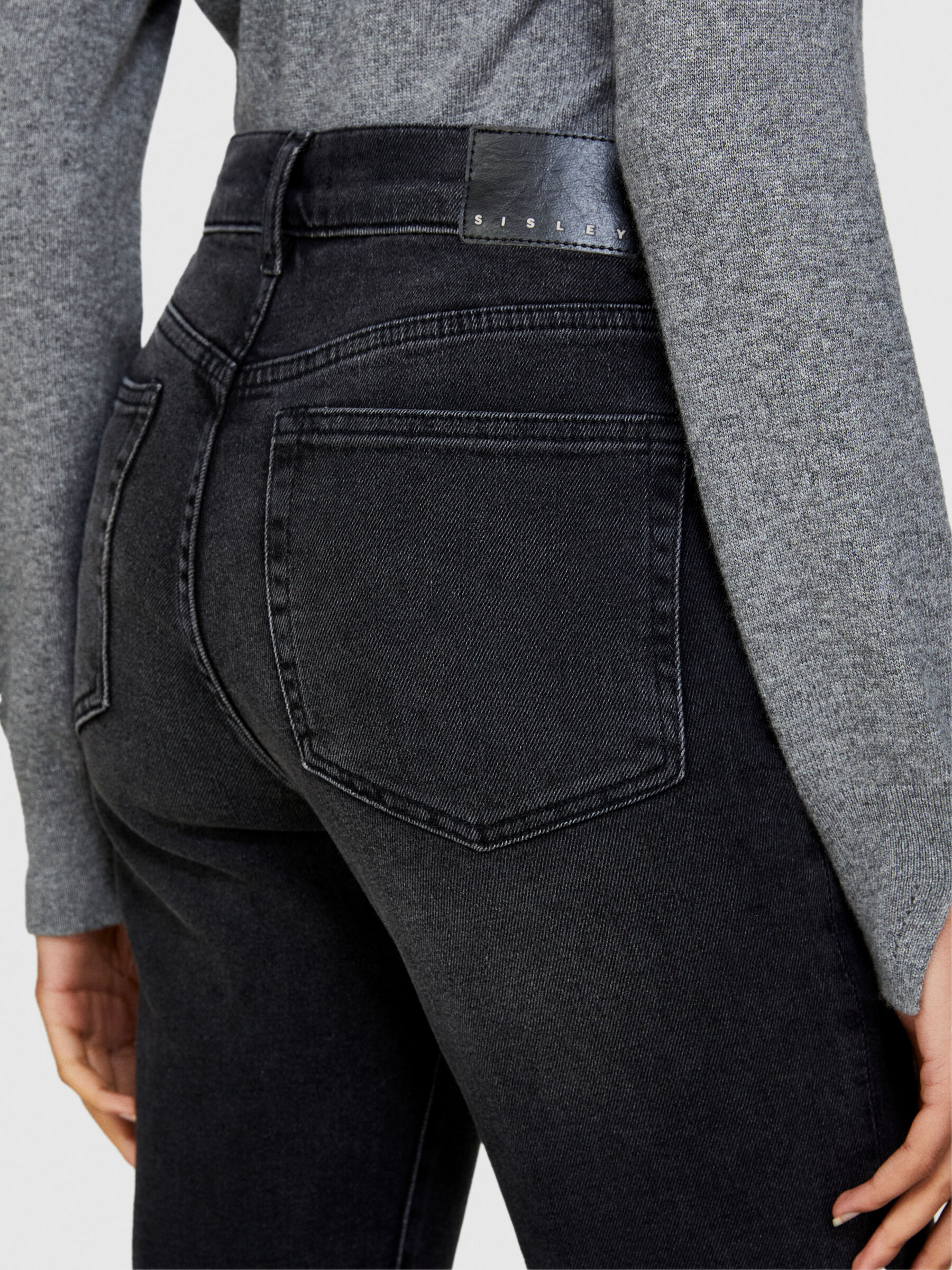 Jeans a vita alta Nero Donna Sisley