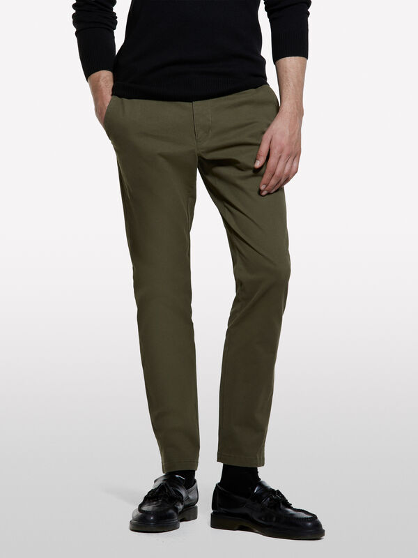 Pantaloni chino verde oliva - pantaloni chino da uomo | Sisley